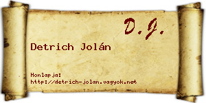 Detrich Jolán névjegykártya