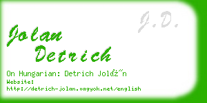 jolan detrich business card